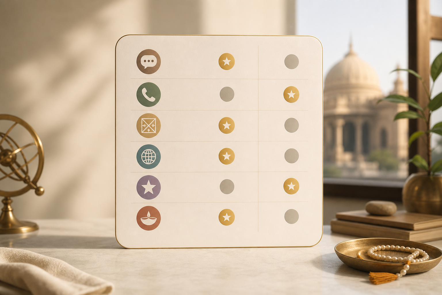 comparison table for career astrology features