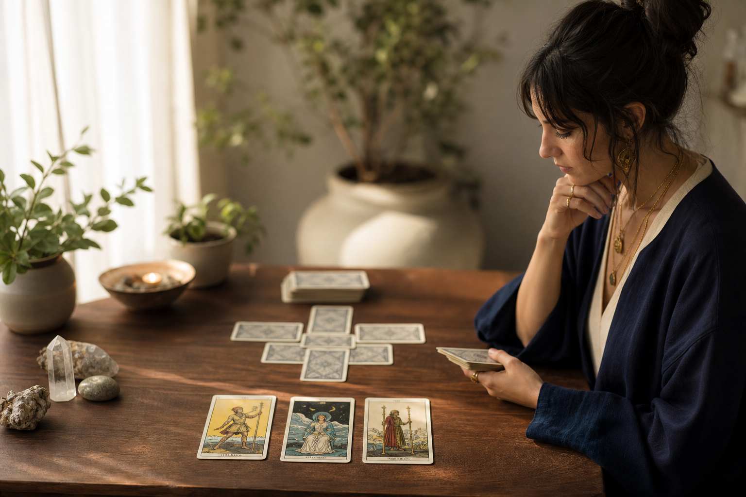 step-by-step tarot career spread diagram