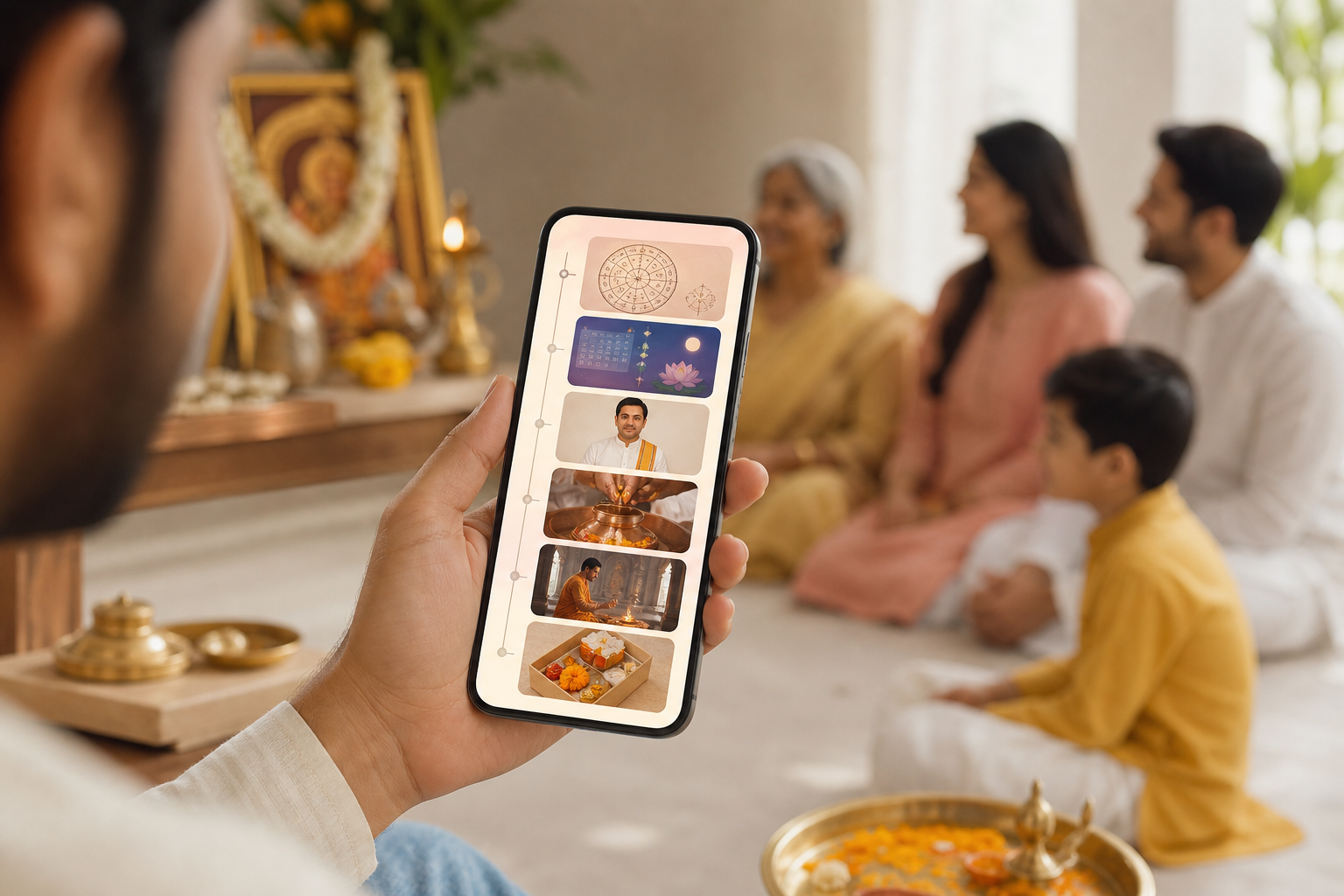 how to book pooja steps online