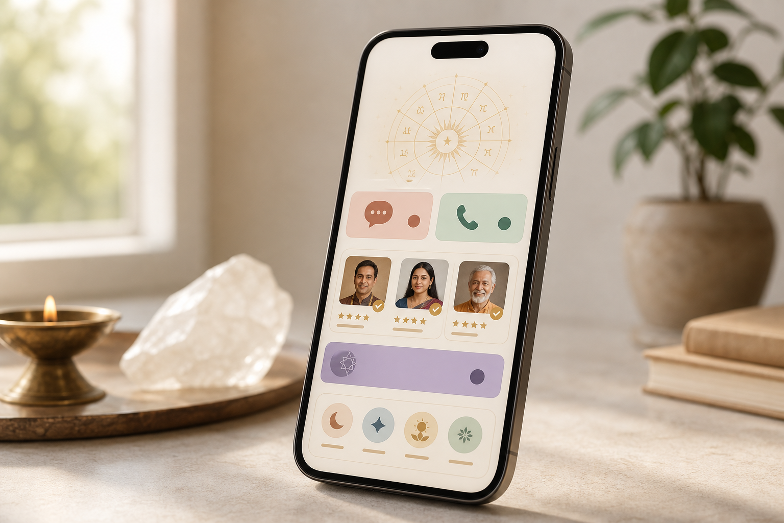 Astrolive Hindi chat and call screens with pricing badges