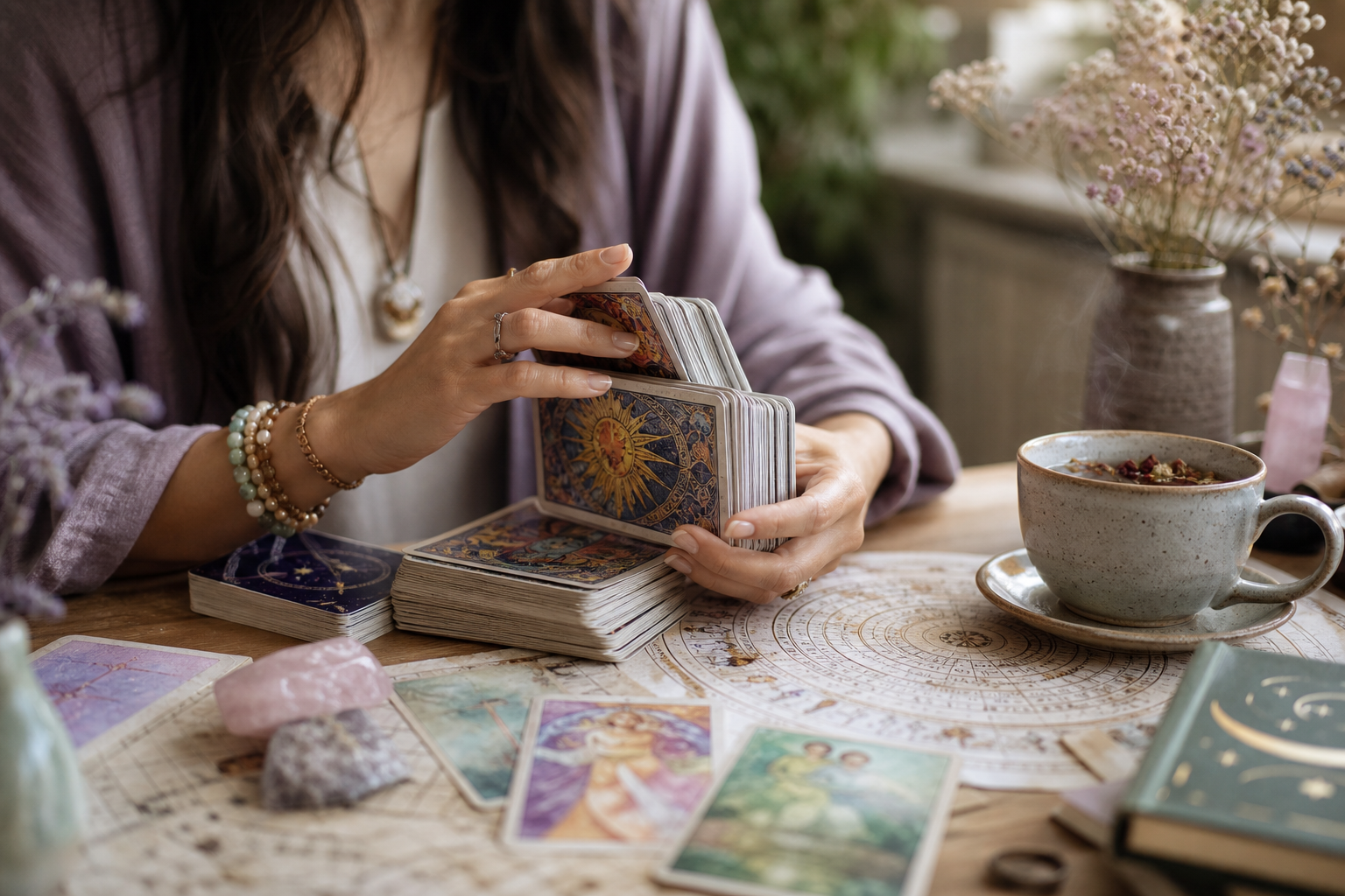 Career reading flowchart: tarot, numerology, Vedic timing